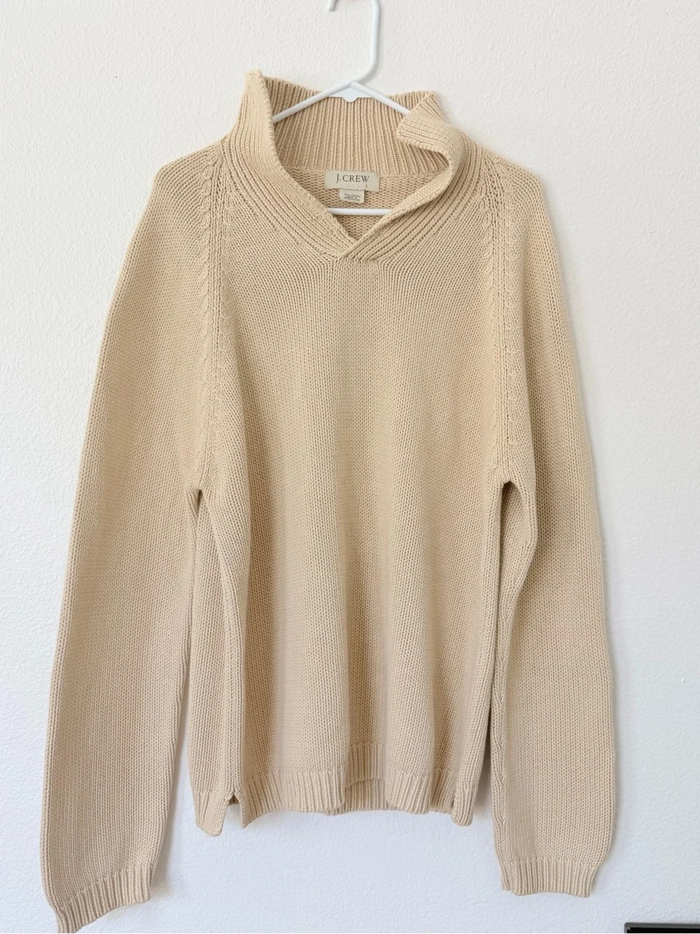 VINTAGE J.Crew Men’s Cream Knit V-Neck Sweater